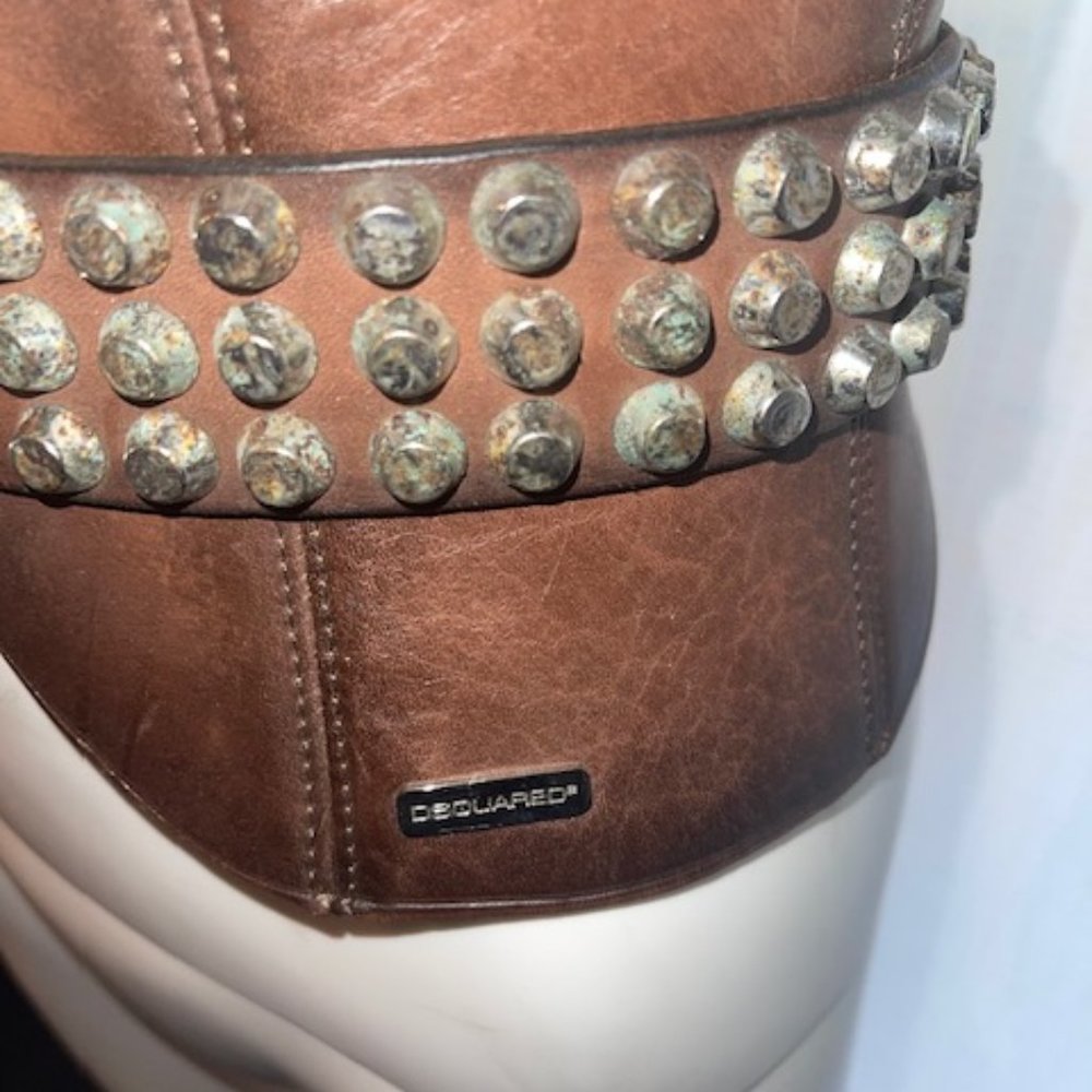 DSQUARED Leather Studded Runway Belt / XS - Picture 3 of 7